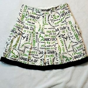 Trina Turk pleated silk skirt